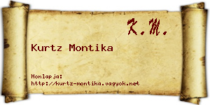 Kurtz Montika névjegykártya